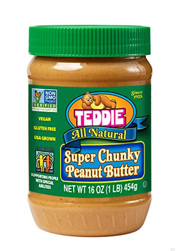 Teddie All Natural Super Chunky Peanut Butter, 16-Ounce (Pack of 4)