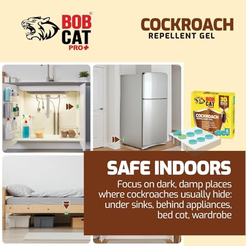 Image of Cockroach Repellent Gel | 100% Herbal & Natural | Most Effective Long-Lasting 30 Days Protection | Strong & Long-Lasting | Eco-Friendly | Easy to Use | For Car, Home, Warehouse, Factory & Office | Pack of 6 | FORMULATION 20X