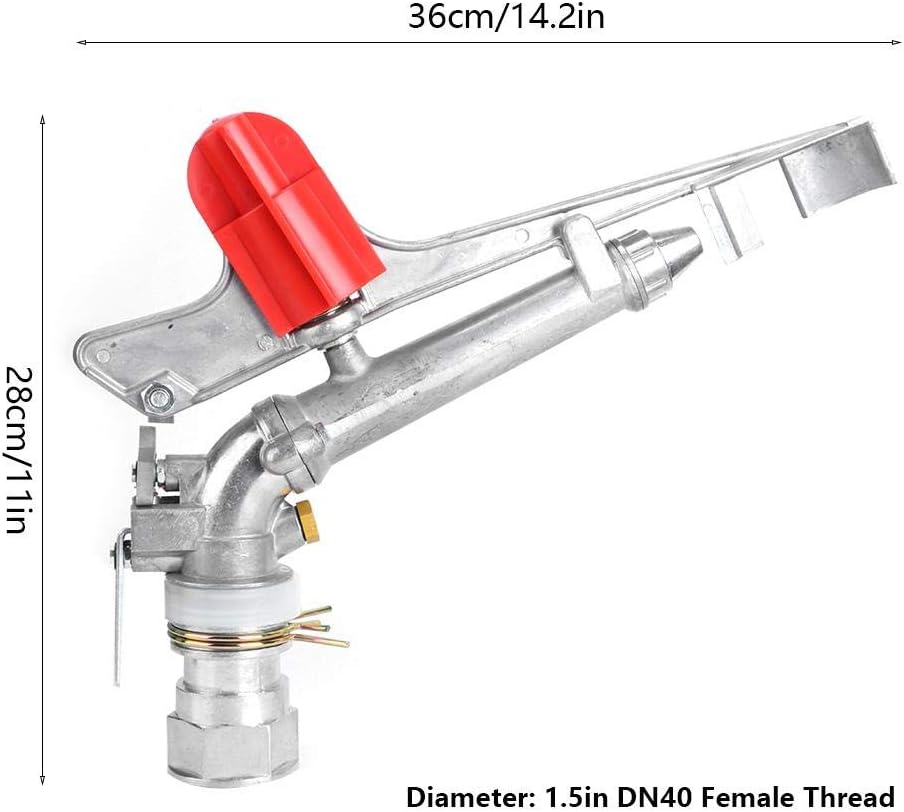 CHICIRIS Lawn Sprinkler - 1.5in DN40 Female Thread Rocking Arm Sprinkler Rotation Irrigation Sprinkler Watering Accessories