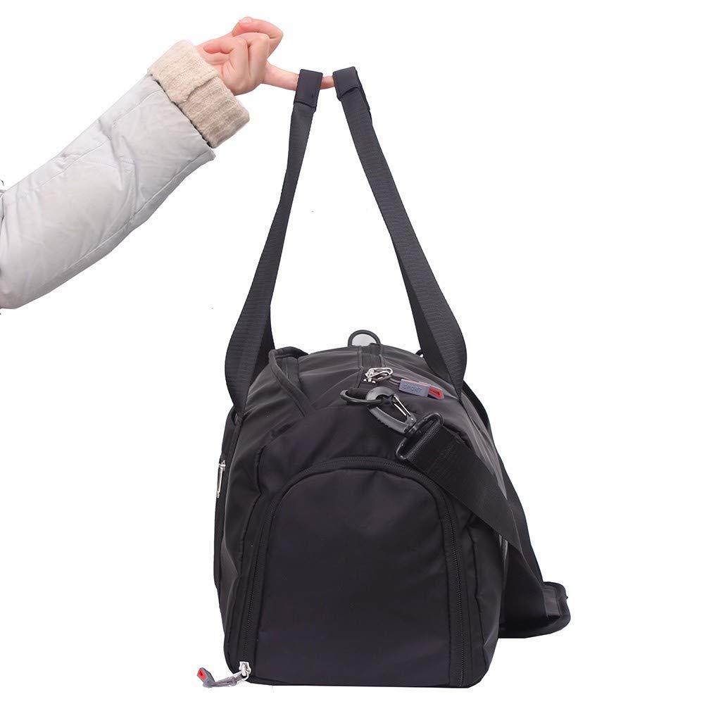 Borsa Da Palestra Sportiva 20-35L Con Tasca Bagnata e Scomparto Per Scarpe Borsa Da Viaggio Impermeabile Da Viaggio Per Donna e Uomo (black)