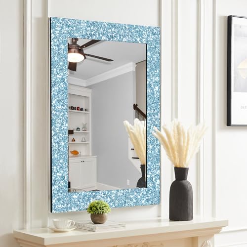 Stickyart Rolo de papel de parede com glitter azul claro para destacar e colar com glitter cintilant