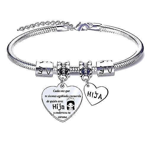JRZDFXS Hija Pulsera Para MujerMi Niñita Ayer, Mi Amiga Hoy, Mi Hija Para Siempre Pulseras Con Colgante Grabado Para Regalos De Cumpleaños