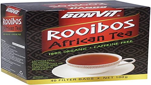 Bonvit Organic Rooibos African Tea 40 Filter Bags, 40 count