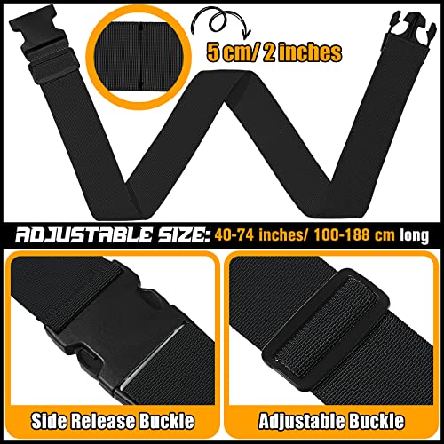 Eccliy 12 Pack Luggage Straps Suitcase Belts Wide Adjustable Packing Straps Travel Belts Accessories for Business Packing(Black)