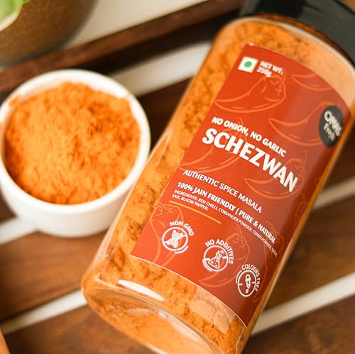 Image of Omas Fresh Jain We-Desi Schezwan Seasoning | No Onion, No Garlic Masala Best for Making Noodles, Pasta, Fried Rice, Nachos (400g) Big Saver Pack