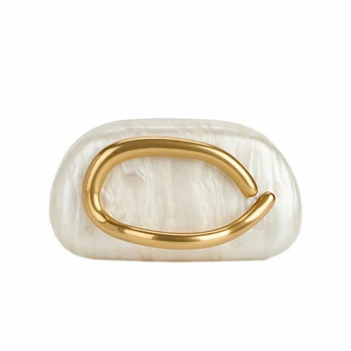 DEBIMY Women Acrylic Clutch Box Metal Handle Evening Bag Trendy Ladies Shoulder Crossbody Purse for Wedding Party Causal, Beige