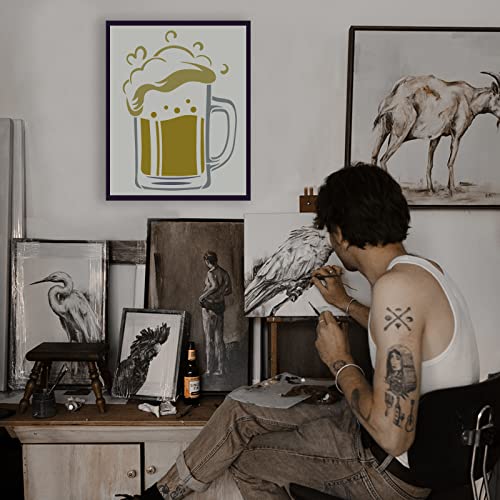 FINGERINSPIRE Pochoir de chope de bière 29,7 x 21 cm Tasse de bière réutilisable Pochoir de Dessin Pochoir de Signe de bière pour Bar ou Cuisine Pochoir de Festival de bière pour Peinture - Image 6