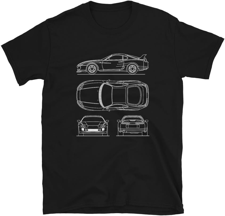 Sup ra Mens T-Shirt Sportscar Racing Cars Blueprint Grand Tourer Tee Shirt for Men