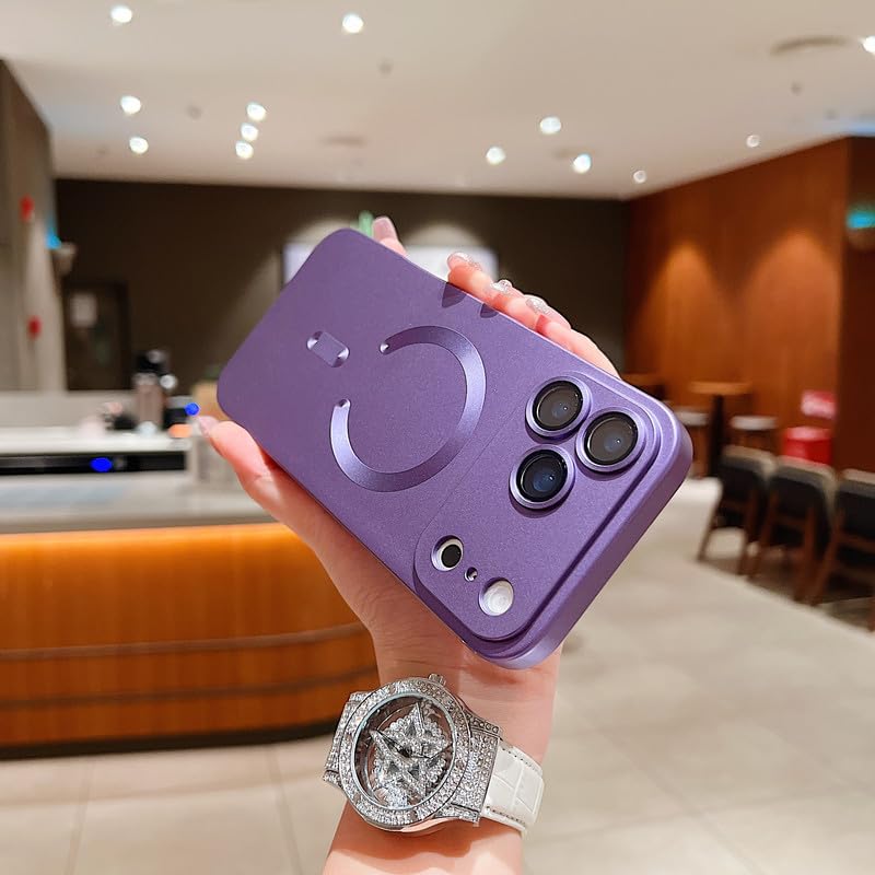 Image of LuxuryKase Premium MagSafe Case for iPhone 17 Pro Max | Shockproof & Anti-Scratch Cover | Soft Silicone with Wireless Charging | Camera Lens Guard - Purple