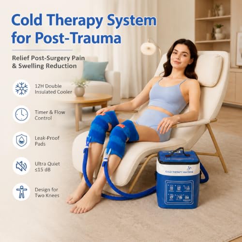 Image of Cold Therapy Machine for Knees After Surgery with Two Knee-Specific Pad