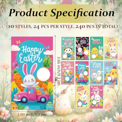 Tarjetas de Pascua para rascar: juego de 240 vales en blanco para manualidades y fiestas 2