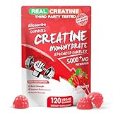 Creatine Monohydrate Gummies Complex for Men & Women,5 Gram per Serving Electrolyte Creatine Gummy for Muscle Strength, Muscle Builder, Energy Boost, Pre-Workout Supplement-120 Strawberry Gummies