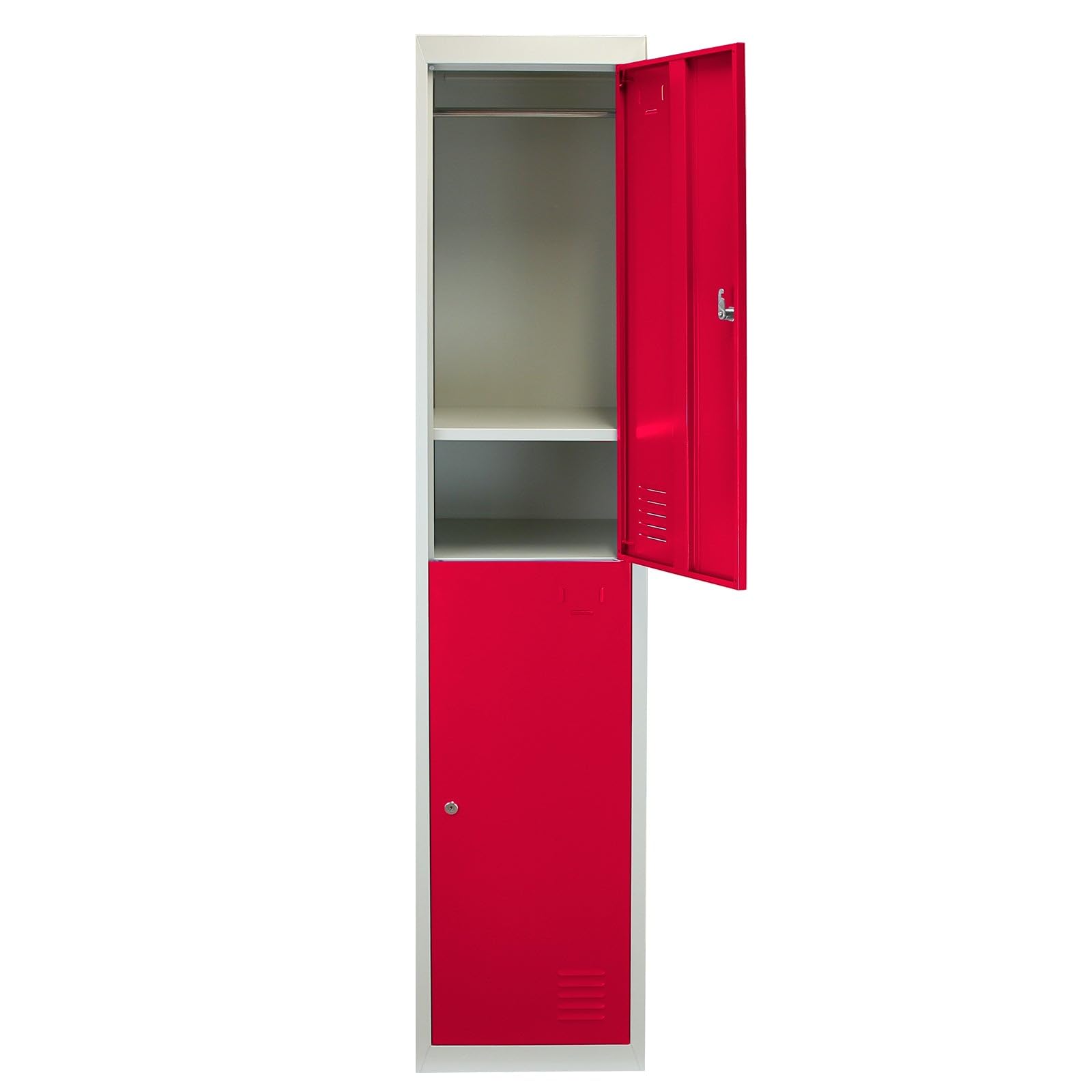Monster Racking 3 Casiers à 2 Portes en métal, à Plat Rouge & Gris Métal Verrouillable Vestiaire Salle de Sport