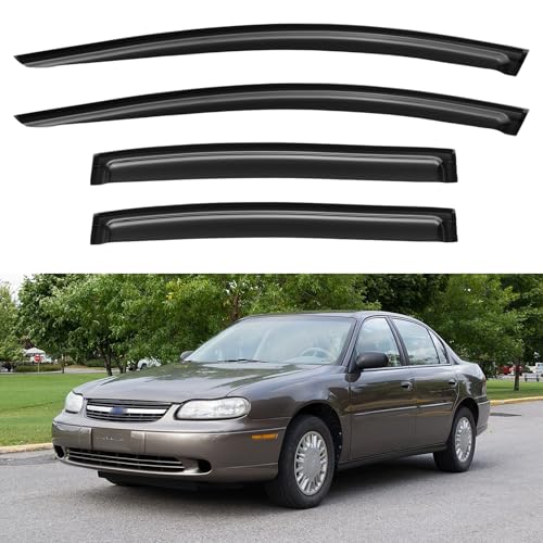Image of Window Visors Rain Guards for 1997-2003 Chevy Malibu, Out-Channel Window Vent Wind Deflectors Visors Shades for 1997 1998 1999 Oldsmobile Cutlass Sedan