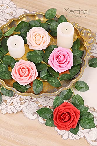 Macting Artificial Rose Flowers, 30Pcs Real Touch Fake Foam Flowers For Wedding Party Baby Shower Floral Arrangements Home Decoration (Gradual Change Color 1) #TOP2