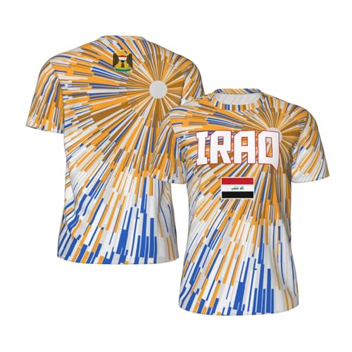 DABOYOZHZH Iraq Flag Cool Iraqans (3) Sports Jersey Mesh T-Shirt 3D Print for Running Cycling Soccer Tennis Fitness Climbing Shirts