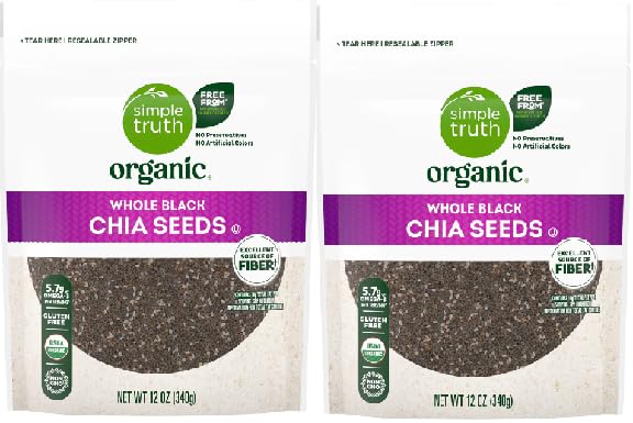 Organic Whole Black Chia Seeds (2 Bags, 12 oz. each)