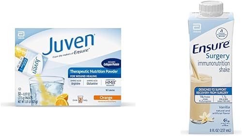 Juven Mezcla de bebida terapéutica en polvo para apoyo a la curación de heridas, incluye proteína de colágeno, naranja, 30 unidades y batido de