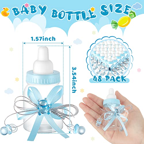 Nuenen NUENEN-BOTTLE-71 48 Pcs Baby Shower Bottles Baby Shower Mini Milk Bottle Baby Bottles Mini Baby Bottles For Baby Shower Plastic Bear Candy Bottles With Ribbon For Baby Shower Favor Gift thumb #1