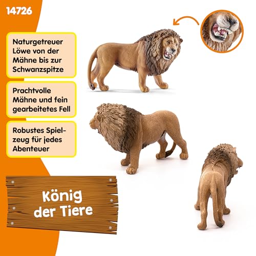 SCHLEICH WILD Life | Löwe brüllend 14726 | detailgetreue Tierfiguren | Zoo Spielzeug | tolles Geschenk für Jungen und Mädchen | Deko für Geburtstag | Spielfigur ab 3 Jahren | 11 x 5 x 7 cm