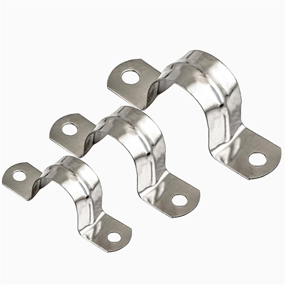 Collier de serrage pour tuyau d'eau en acier inoxydable 304, type U, épais, pour selle de cheval, support de gorge, M25 (10 pièces)