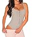 Shawhuwa Womens Sexy Ribbed Sleeveless Zipper Party Bodysuit Clubwear Small Grey