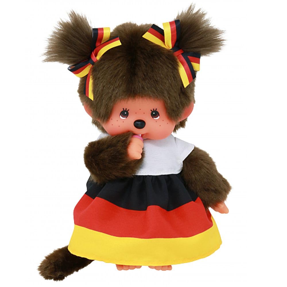 Monchhichi Girl in Germany Dress | 20 cm Doll | Two Braids: Amazon