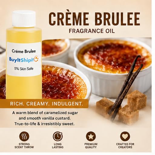 Image of Creme Brulee Fragrance from Our Holiday Collection - Perfect for Adding Aroma to Freshies, Candles, Diffusers, and Room Sprays - 32 oz