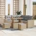 Generisch Gartensofa-Set mit Kissen 9 pcs Beige und Hellgrau Poly-Rattan,Möbel,Gartenmöb...