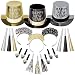 Amscan Get The Party Started New Year's Party Kit for 25, Includes Top Hats and Tiaras