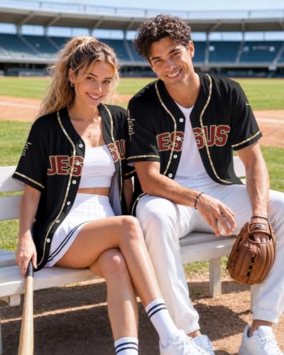 Image of 99TIMORO Fathers Holiday Graphic Baseball Jersey Shirts for Men and Women, Street Wear Funny Short Sleeve Top, Summer