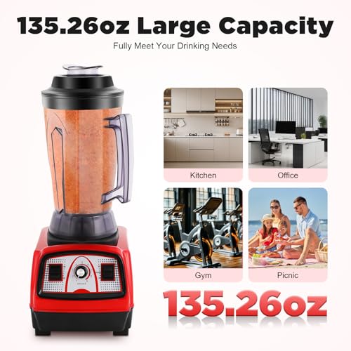 2200W Profi Standmixer 4L - Hochleistungs Mixer für Smoothies, Crushed Ice & Fleisch - Großvolumiger Küchenmixer für Haushalt & Gastronomie
