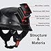 LNCHAO German Style M35 Handmade Leather Retro Motorcycle Helmet 1/2 Vintage Half Face Helmet for Adults Men & Women DOT Approved,Open Face Helmets for Cruiser Scooter Chopper (Black Saddle,Large)
