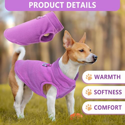 Image of 2 Pack XXXL Dog Sweater, Fleece Dog Sweaters for Large with Leash Ring Winter Warm Pet Sweater Thick Clothes Pullover Dog Sweatshirt Coat,XXXL,Pink,Purple