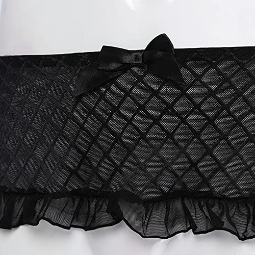 AGJGFM Mens Sissy Lingerie Elastic Waistband Frilly Ruffled Tulle Layered Mesh Mini Tutu Skirts2