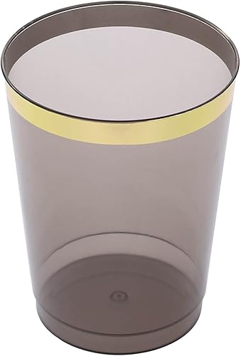 Miniatura 7 de Efavormart - Paquete de 25 vasos desechables de plástico con borde dorado y cristal de 10 onzas
