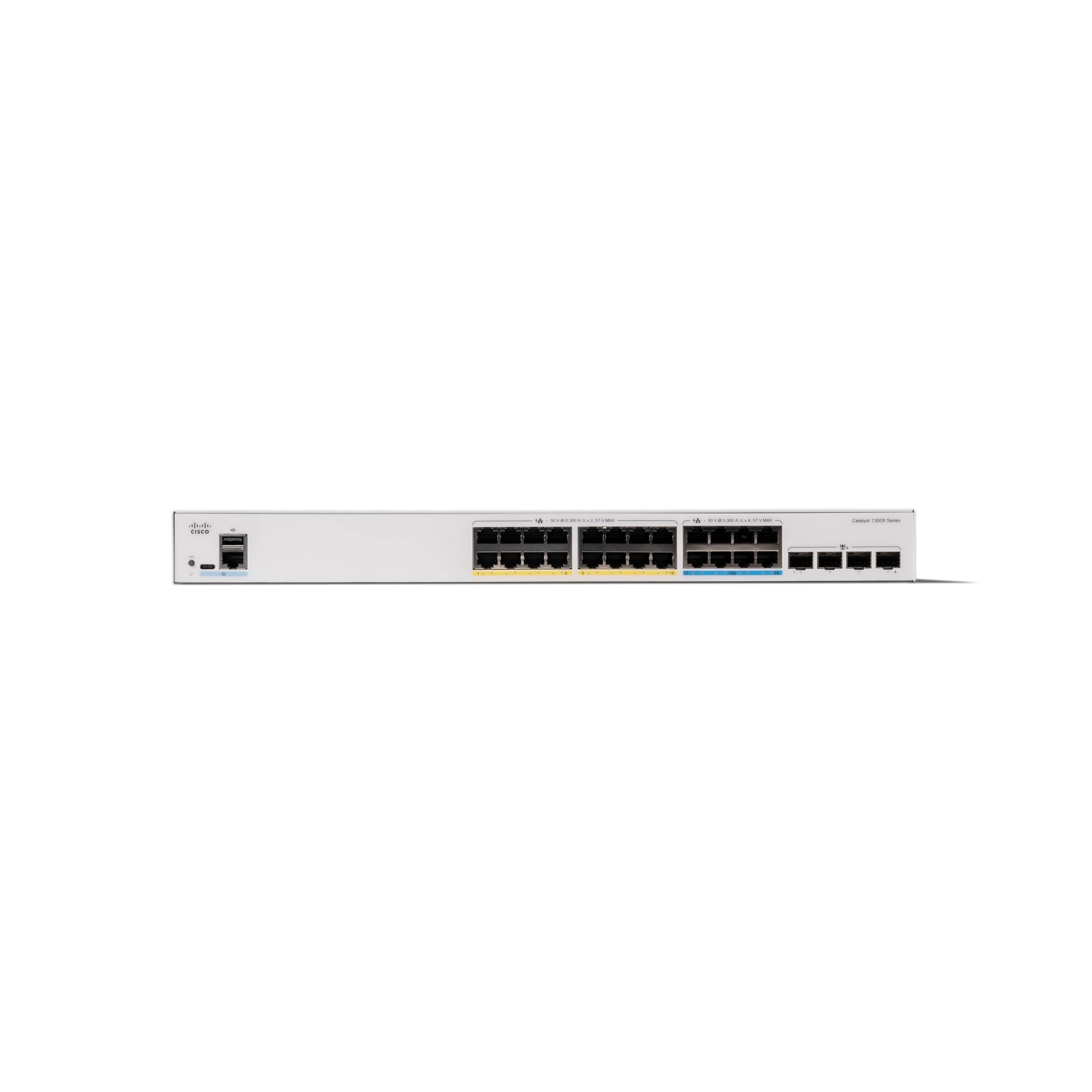 Cisco Catalyst C1300X-24NGU-4X Smart Switch, 8 Port 5GE, 16 Port GE, 60W PoE++, 4x10G SFP+, Limited Lifetime Protection (C1300X-24NGU-4X)
