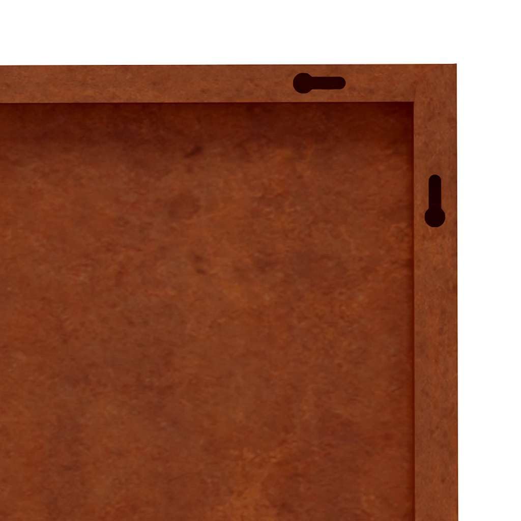 Generico Decorazioni Muro da Giardino 2pz 105x55 cm Fiore Acciaio Corten-824487