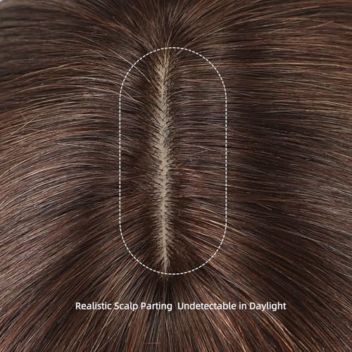 Image of 16 Inch Dark Brown Human Hair Wig, Human Hair Wig With Bangs, Real Hair Wigs For Women, real human hair wigs