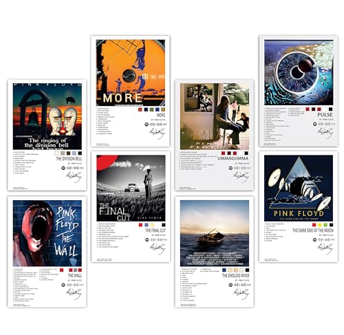 Image of WONDER HUB Wall Posters 8x12 inch (A4 Size) Included Self Adhesive on Back Wall Decor Posters Wall Art For Bedroom, Living room, Office, Dining Room (Pink Floyd)