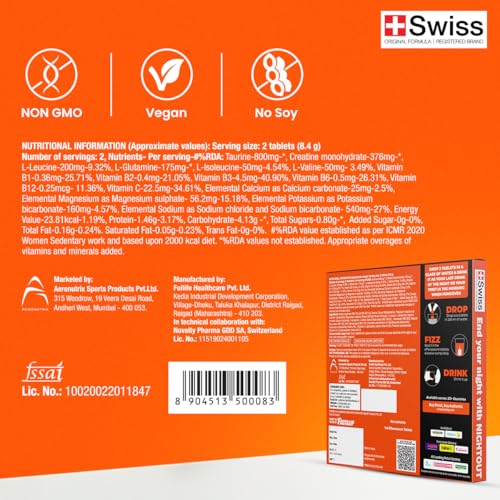 Image of Fast&Up NightOut | 4 Effervescent tabs | Instant Hangover Relief | Helps detoxify liver | Rapid hydration & energy | Helps prevent Hangover | Zero sugar | Orange Flavour
