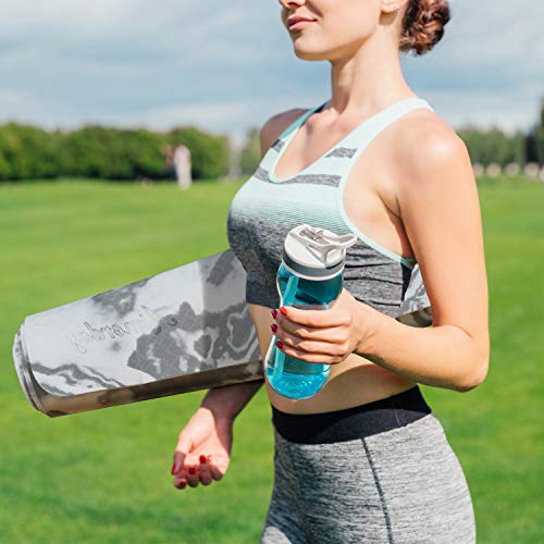 Aimerday Non Slip Yoga Mat Eco Friendly Tpe Exercise Mat Premium Print 1/4 Inch Thick High Density Lightweight Pilates Mat With Carrying Strap For Floor Workout, Fitness & Hot Yoga 72" X 24" #TOP5