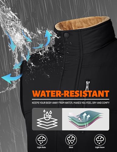 MAGCOMSEN Mens Winter Vests Outerwear Fleece Lined Puffer Vest Warm Casual Quilted Vest Bubble Sherpa Vest Jacket3