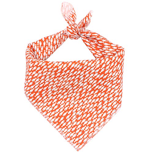 ARING PET Dog Bandana, Cotton Dog Bandanas Dog Triangle Bibs Scarf for Small to Large Dogs and Cats (Small, Fish)