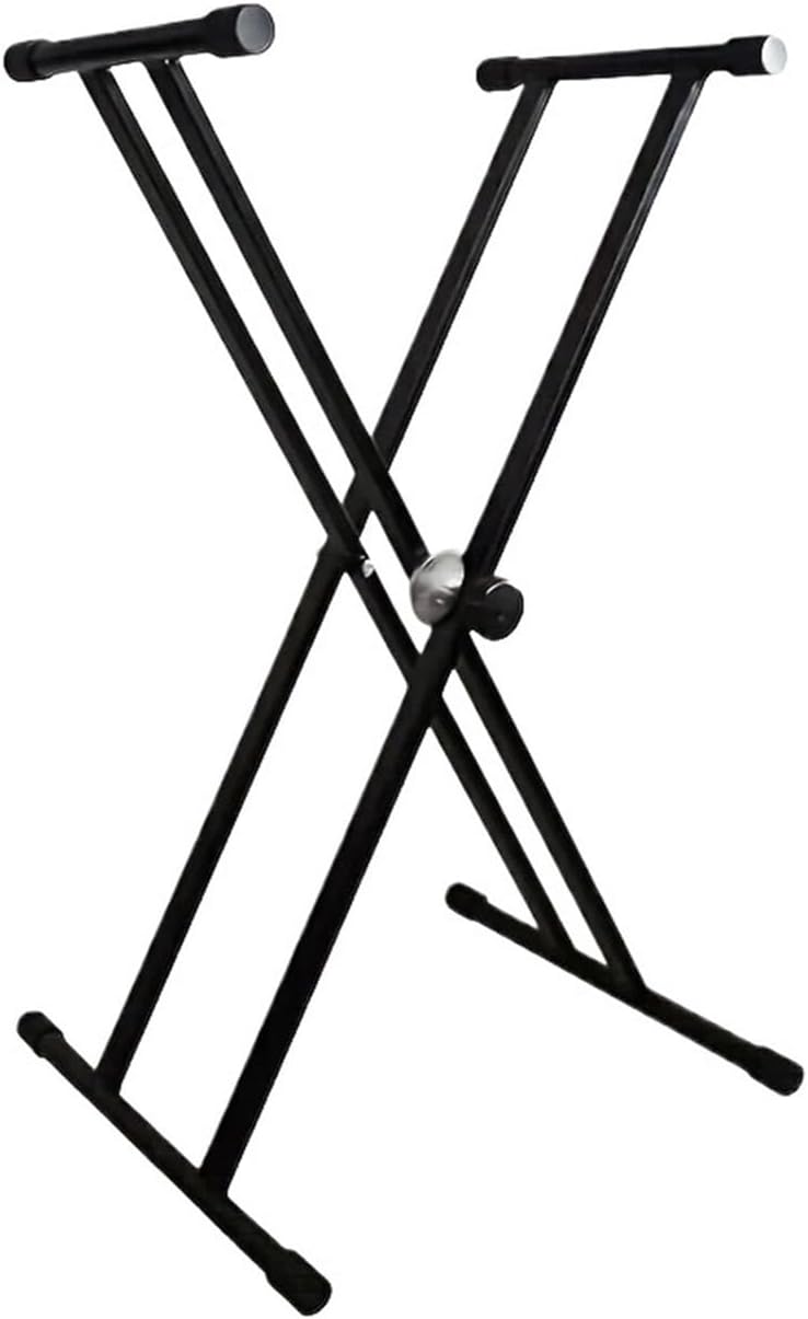61/76/88 keys double tube X-type universal piano stand piano keyboard stand, no installation floor folding portable guzheng stand lifting portable piano stand weight capacity 66.14LB