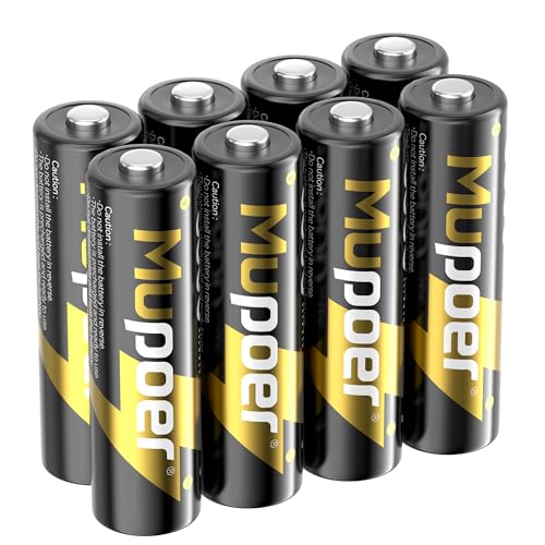 Image of Mupoer Rechargeable AA Batteries Lithium 8 Pack,Lithium Batteries AA 1.5V 3600mWh High Capacity,Double A Rechargeable Batteries,Pilas Recargables AA Battery,Li ion AA Batteries for Blink Xbox