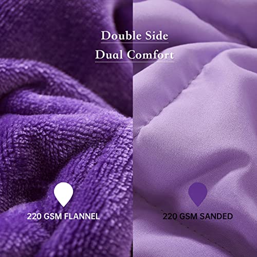 Satwip-Purple-Weighted-Blanket-15-Pounds-Fuzzy-Warm-Flannel-Throw-Blanket-with-Soft-Breathable-Sanded-48-x-72-inches-Purple
