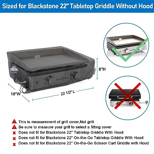 Griddle Cover for Blackstone 22 inch Griddle,900D Strong Tear Resistant Material Flat Top Grill Cover,100% Waterproof UV & Fade Resistant Grill Cover Fits Blackstone 22\" Tabletop Griddle Without Hood