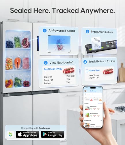 Image of 98kPa Smart Vacuum Sealer with FreshTrack Label Printing & Food Manager App