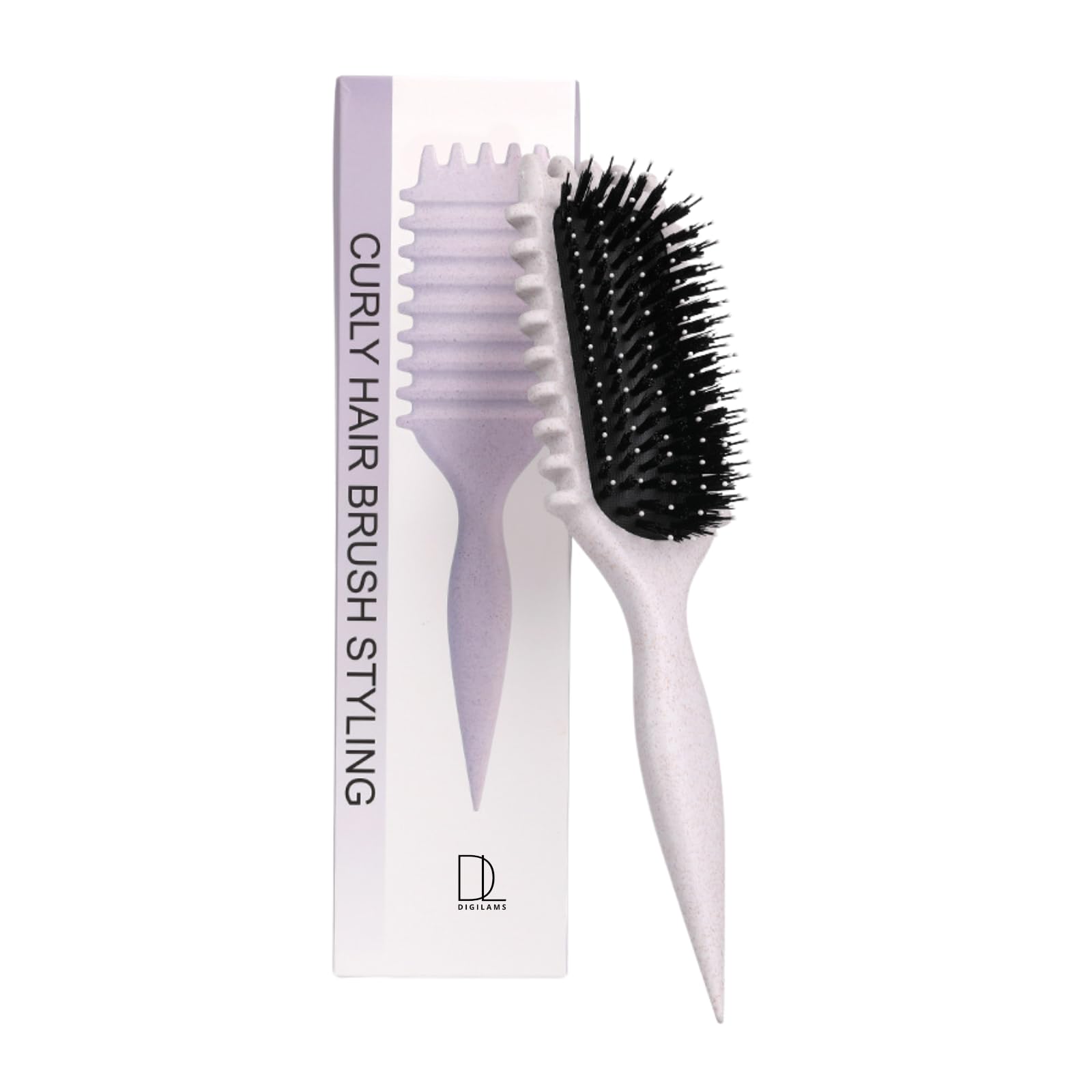 Digilams Curly Hair Brush, Beige - Image 3